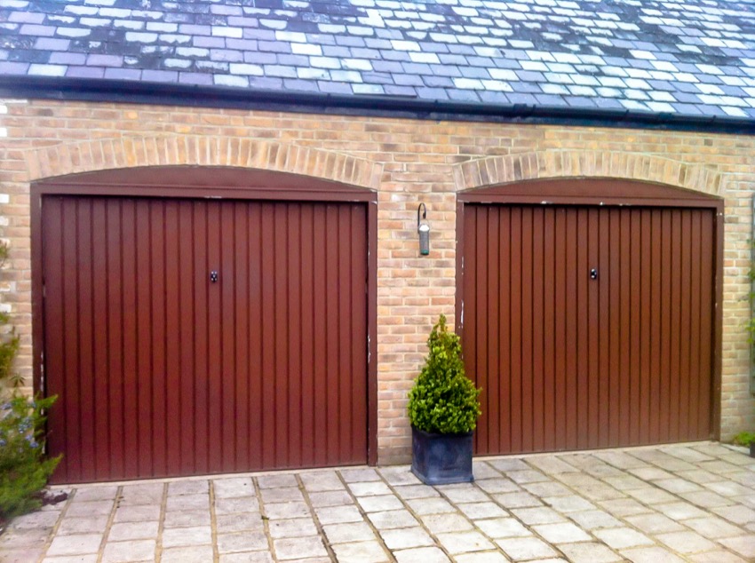 Sectional wooden garage doors
